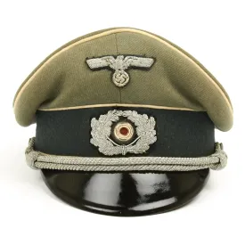 Original German WWII Army Heer Officer Visor Cap by EREL (Double Marked)