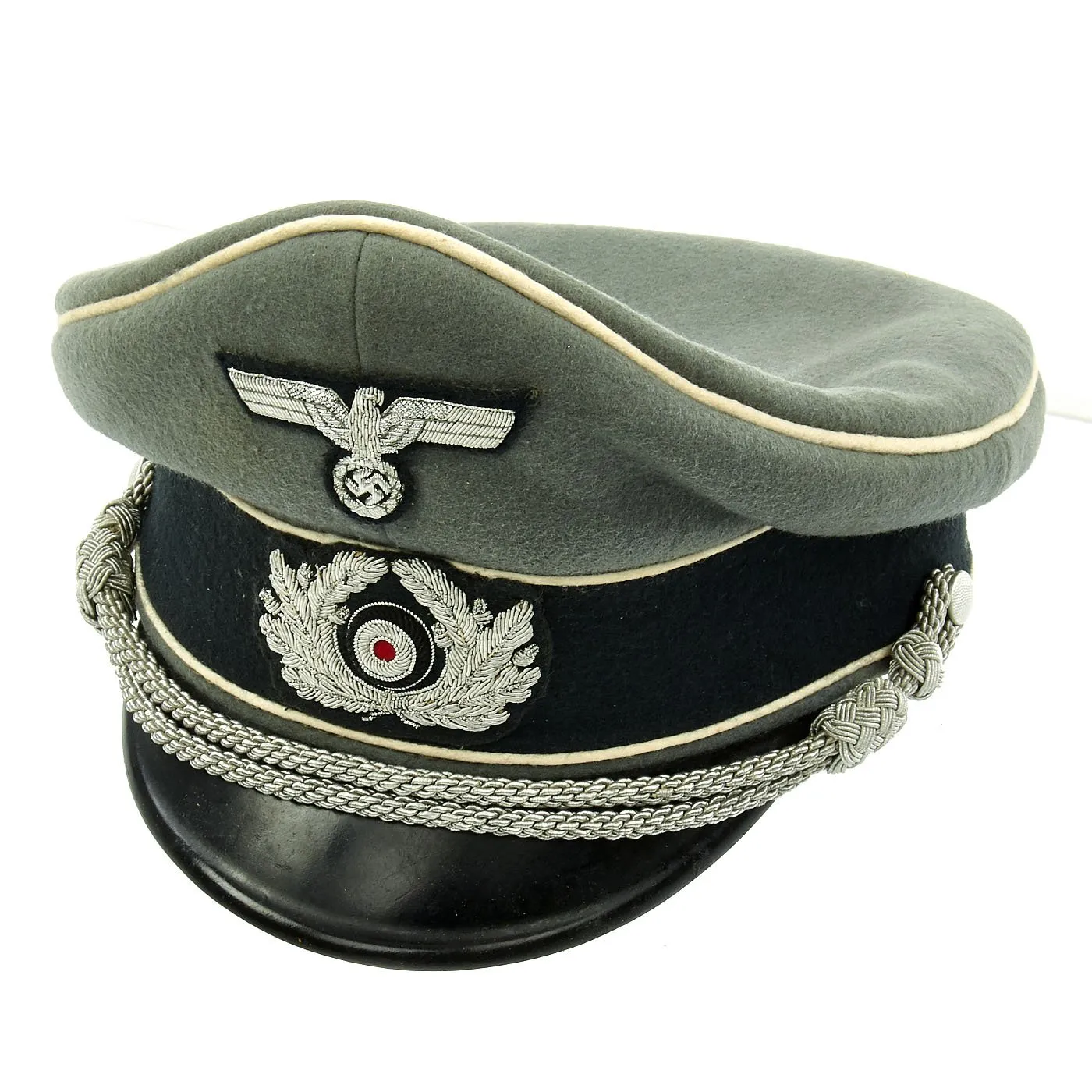 Original German WWII Army Heer Officer Visor Cap by Kassel