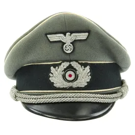 Original German WWII Army Heer Officer Visor Cap by Kassel