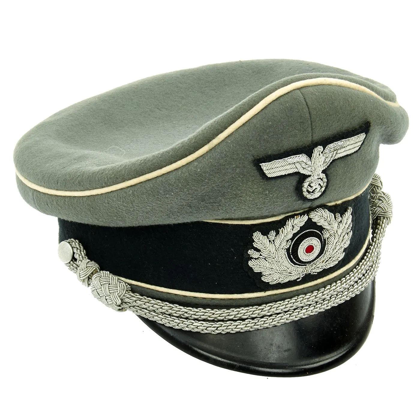 Original German WWII Army Heer Officer Visor Cap by Kassel