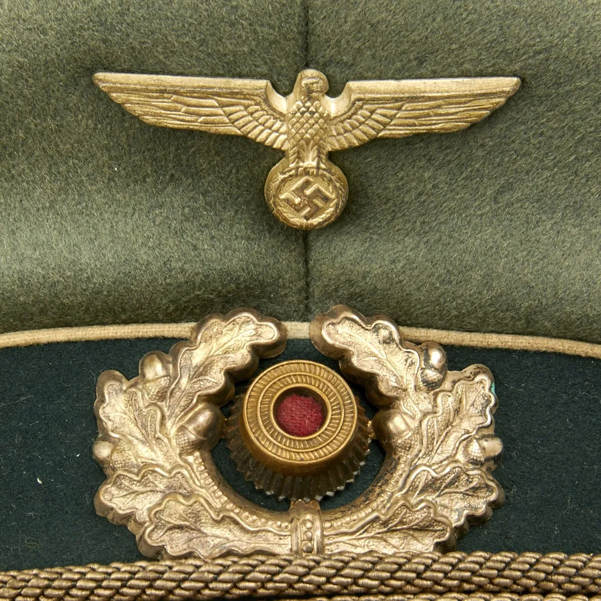 Original German WWII Army Heer Officer Visor Cap - Maker Marked
