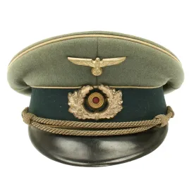 Original German WWII Army Heer Officer Visor Cap - Maker Marked