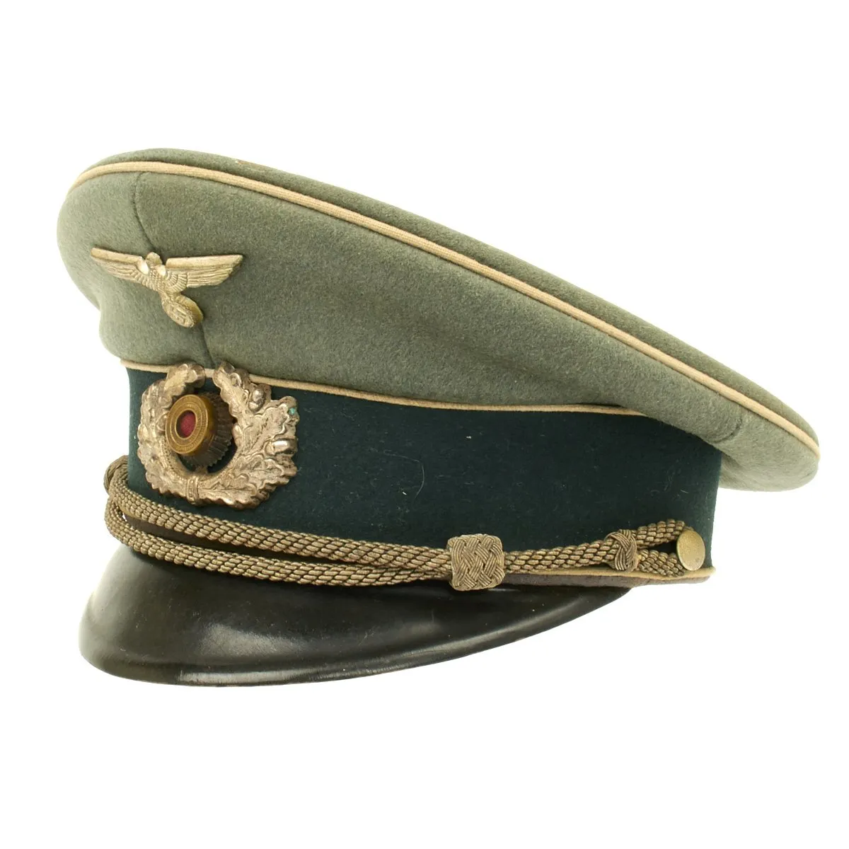 Original German WWII Army Heer Officer Visor Cap - Maker Marked