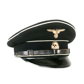 Original German WWII Early Allgemeine SS EM/NCO Tuchmütze Visor Cap with RZM Tag - Size 58