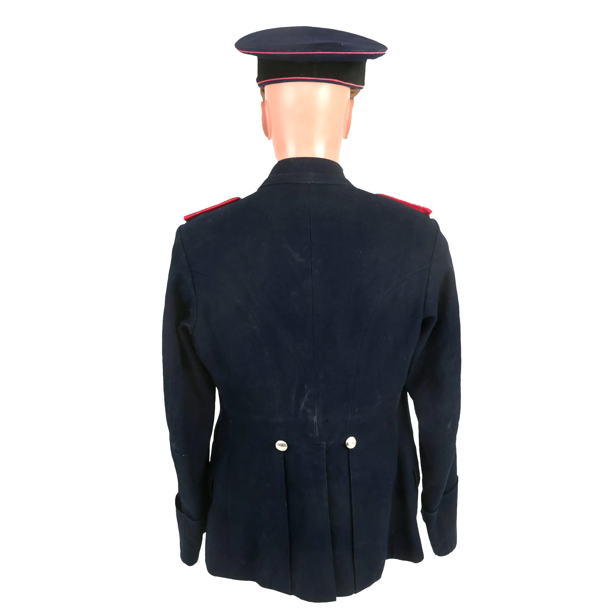 Original German WWII Feuerschutzpolizei Fire Protection Police Wachtmeister NCO's M36 Uniform Tunic and Named 57cm Visor Cap