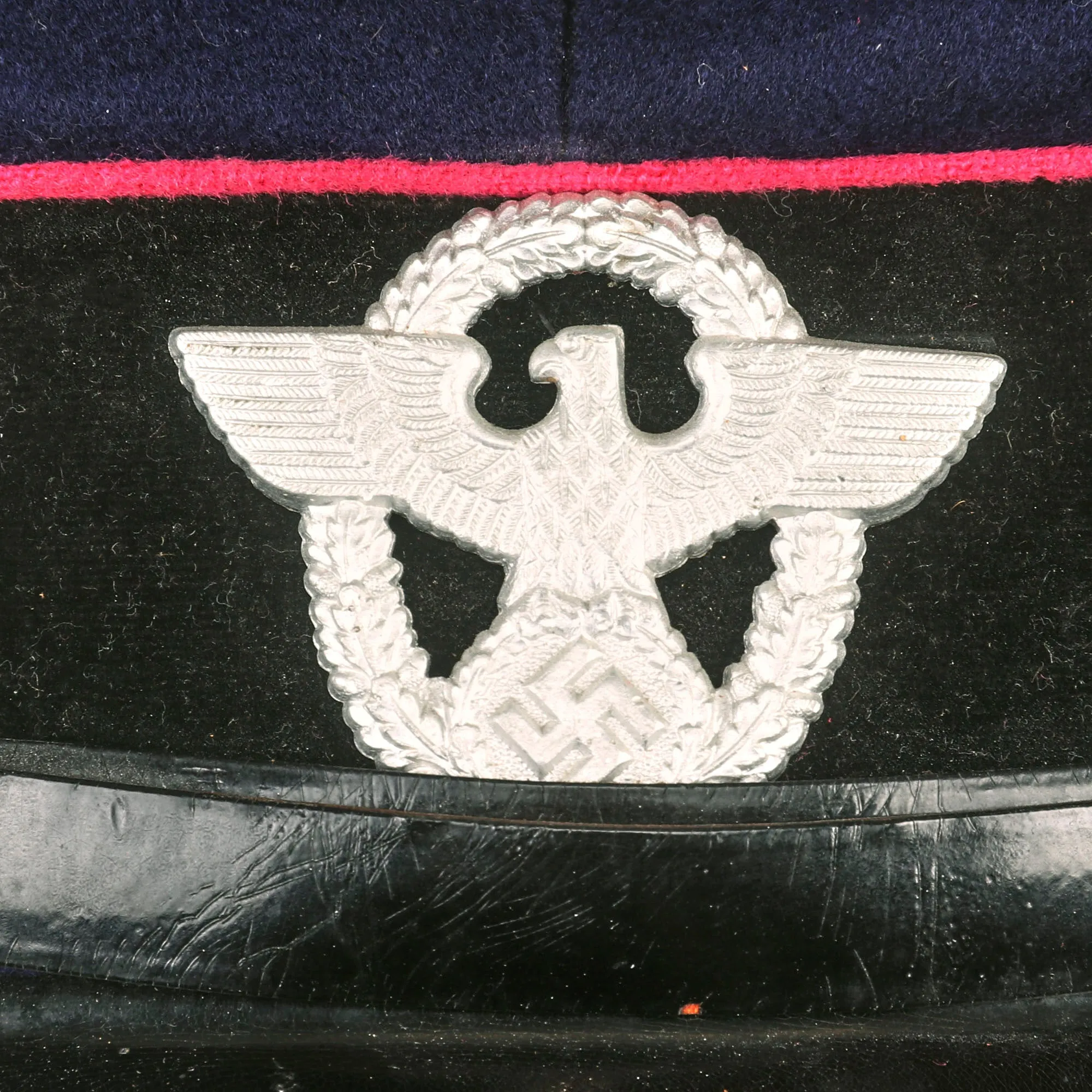 Original German WWII Feuerschutzpolizei Fire Protection Police Wachtmeister NCO's M36 Uniform Tunic and Named 57cm Visor Cap