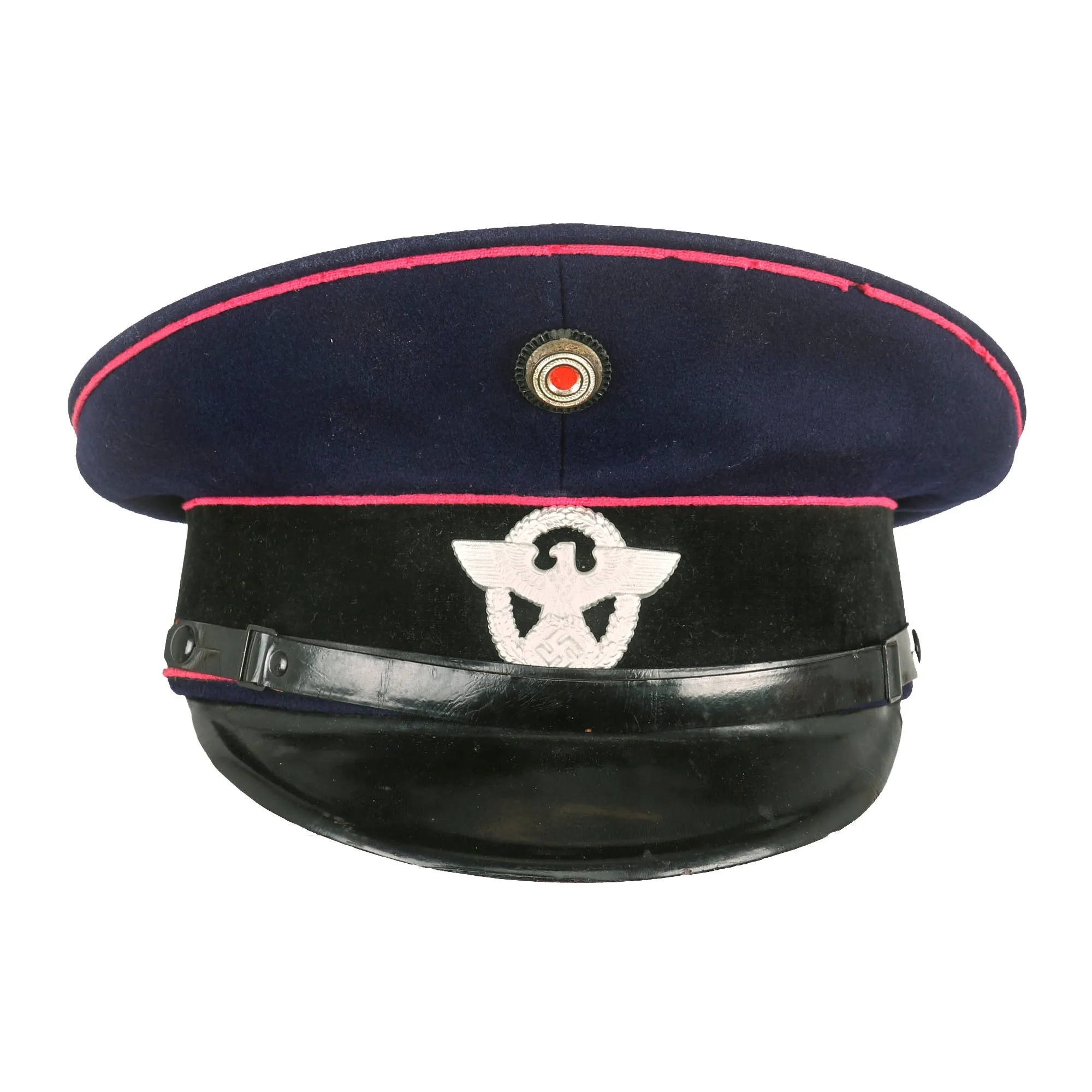 Original German WWII Feuerschutzpolizei Fire Protection Police Wachtmeister NCO's M36 Uniform Tunic and Named 57cm Visor Cap
