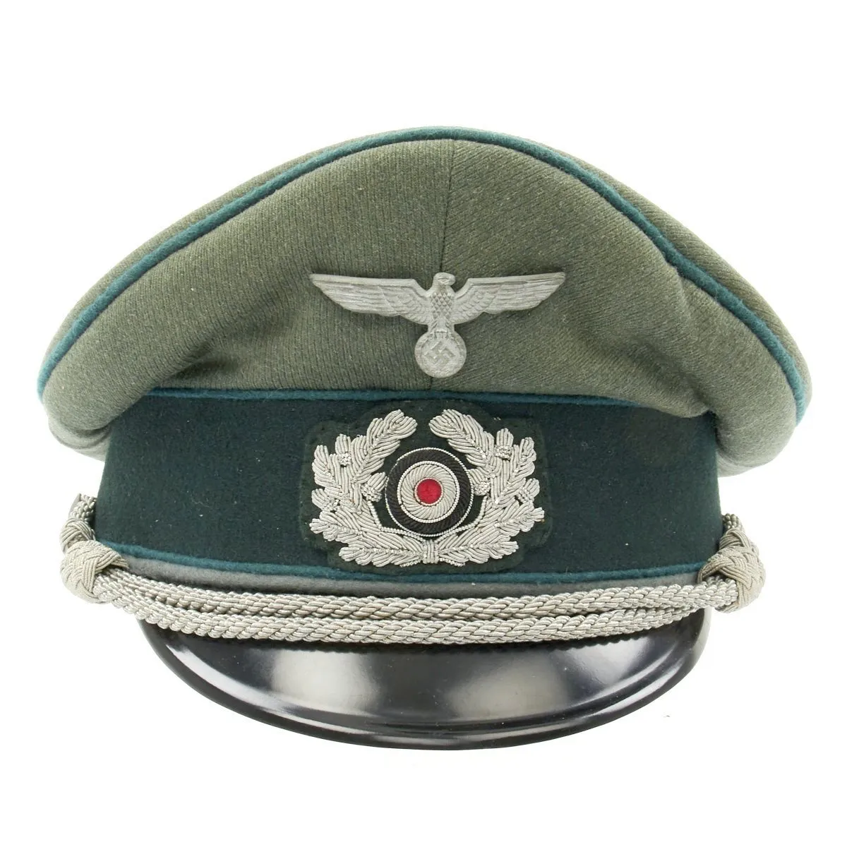 Original German WWII Gebirgsjäger Mountain Troop Officer Visor Cap by EREL (Double Marked)