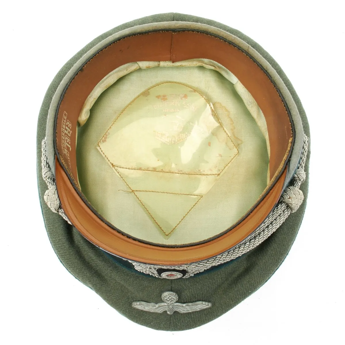 Original German WWII Gebirgsjäger Mountain Troop Officer Visor Cap by EREL (Double Marked)