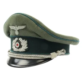 Original German WWII Gebirgsjäger Mountain Troop Officer Visor Cap by EREL (Double Marked)
