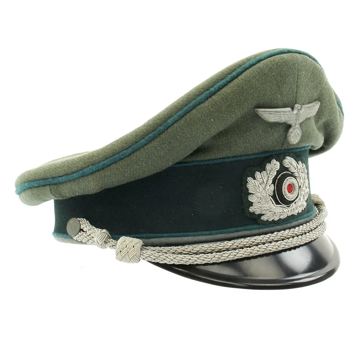 Original German WWII Gebirgsjäger Mountain Troop Officer Visor Cap by EREL (Double Marked)