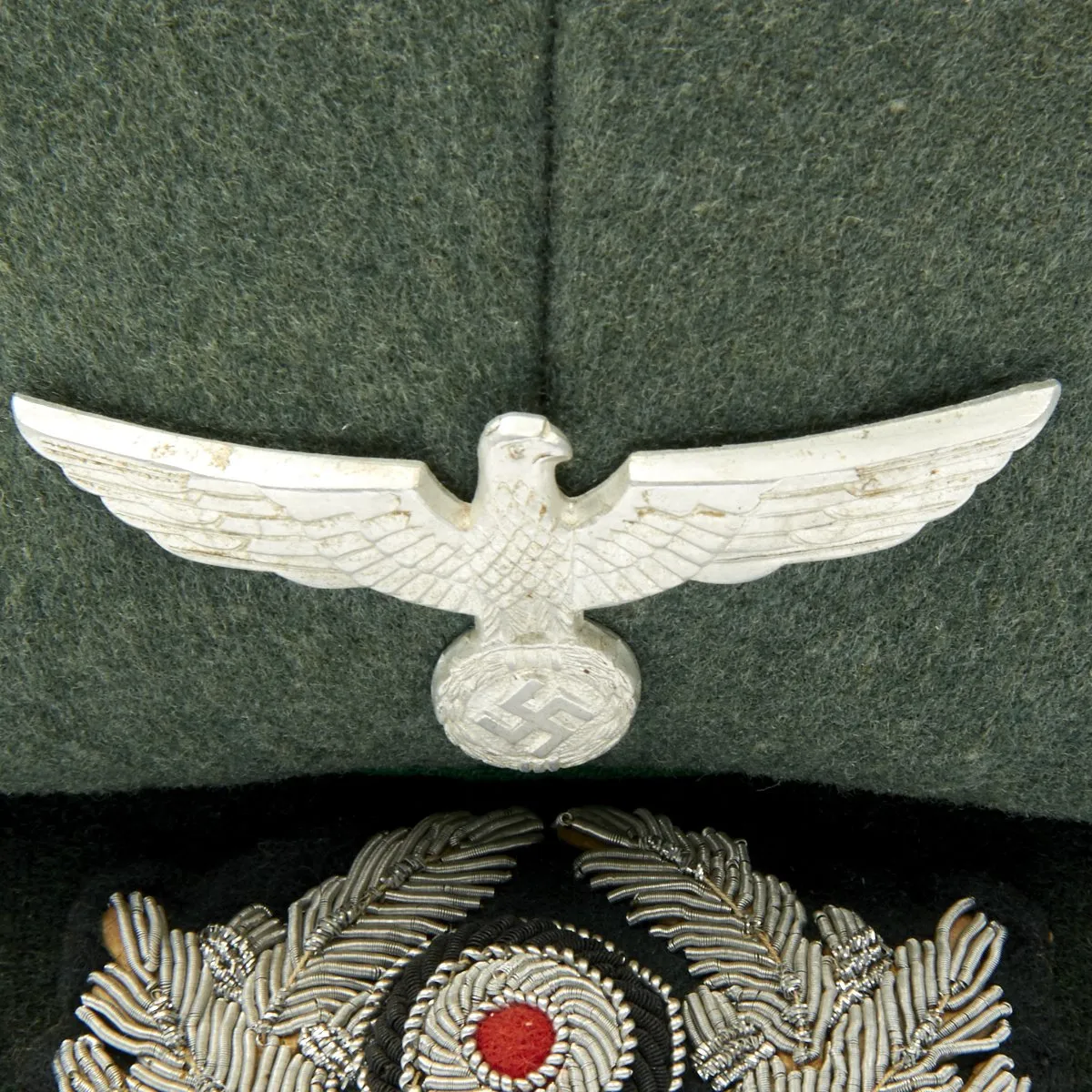 Original German WWII Gebirgsjäger Mountain Troop Officer Visor Cap by LUXUS