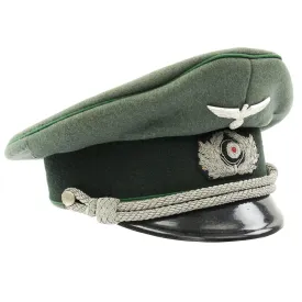 Original German WWII Gebirgsjäger Mountain Troop Officer Visor Cap by LUXUS