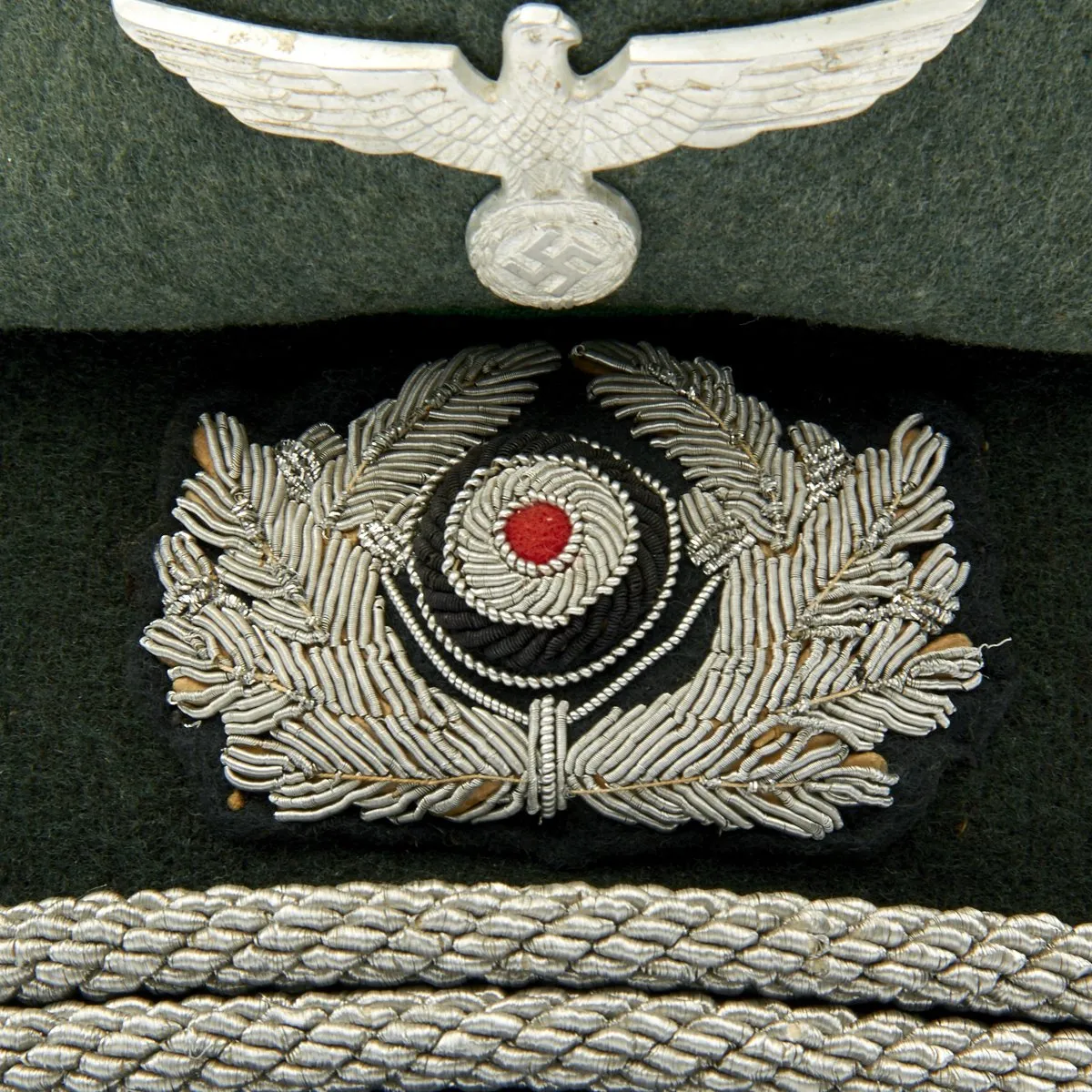 Original German WWII Gebirgsjäger Mountain Troop Officer Visor Cap by LUXUS