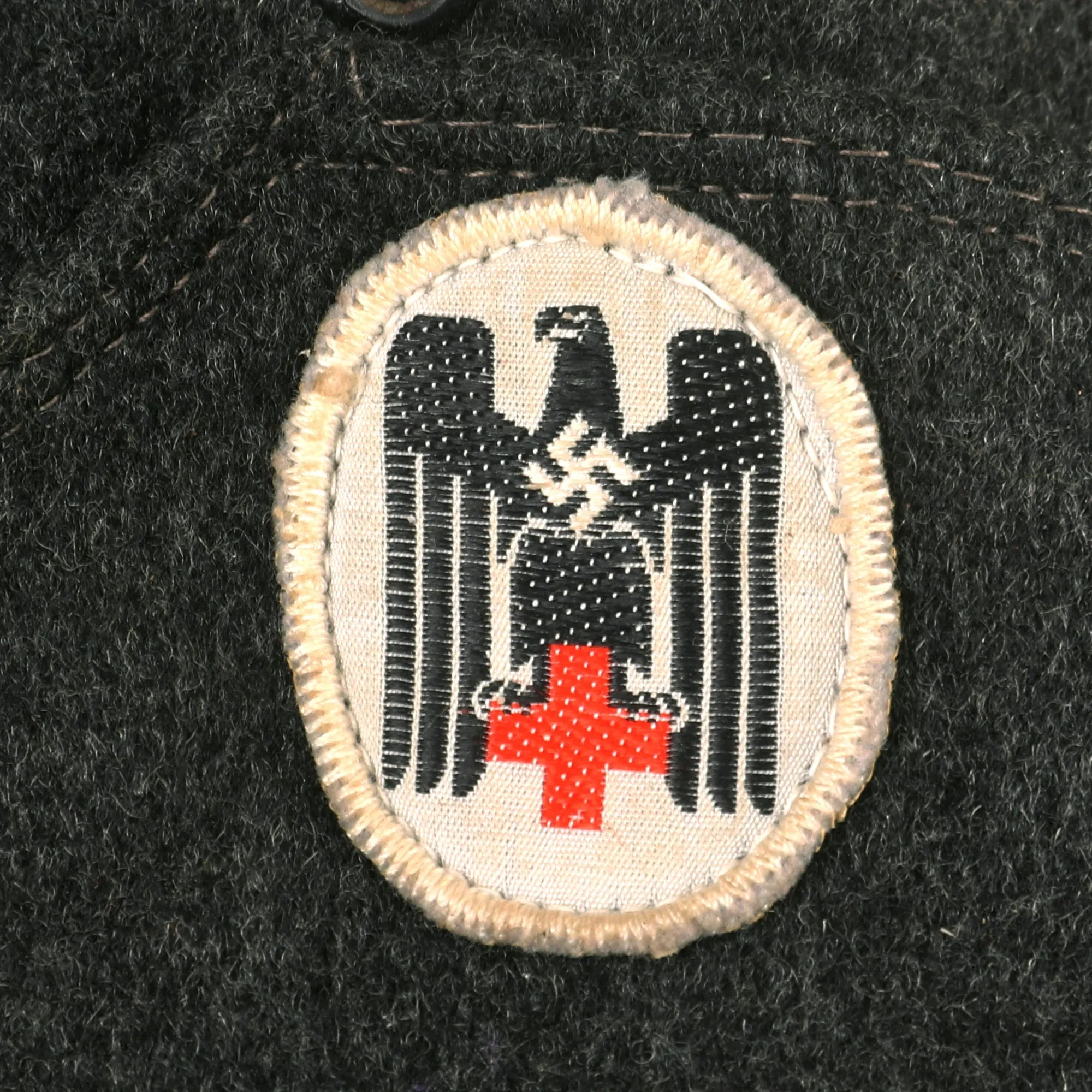 Original German WWII Red Cross DRK EM/NCO M38 Overseas Cap - Size 54 - Deutsches Rotes Kreuz