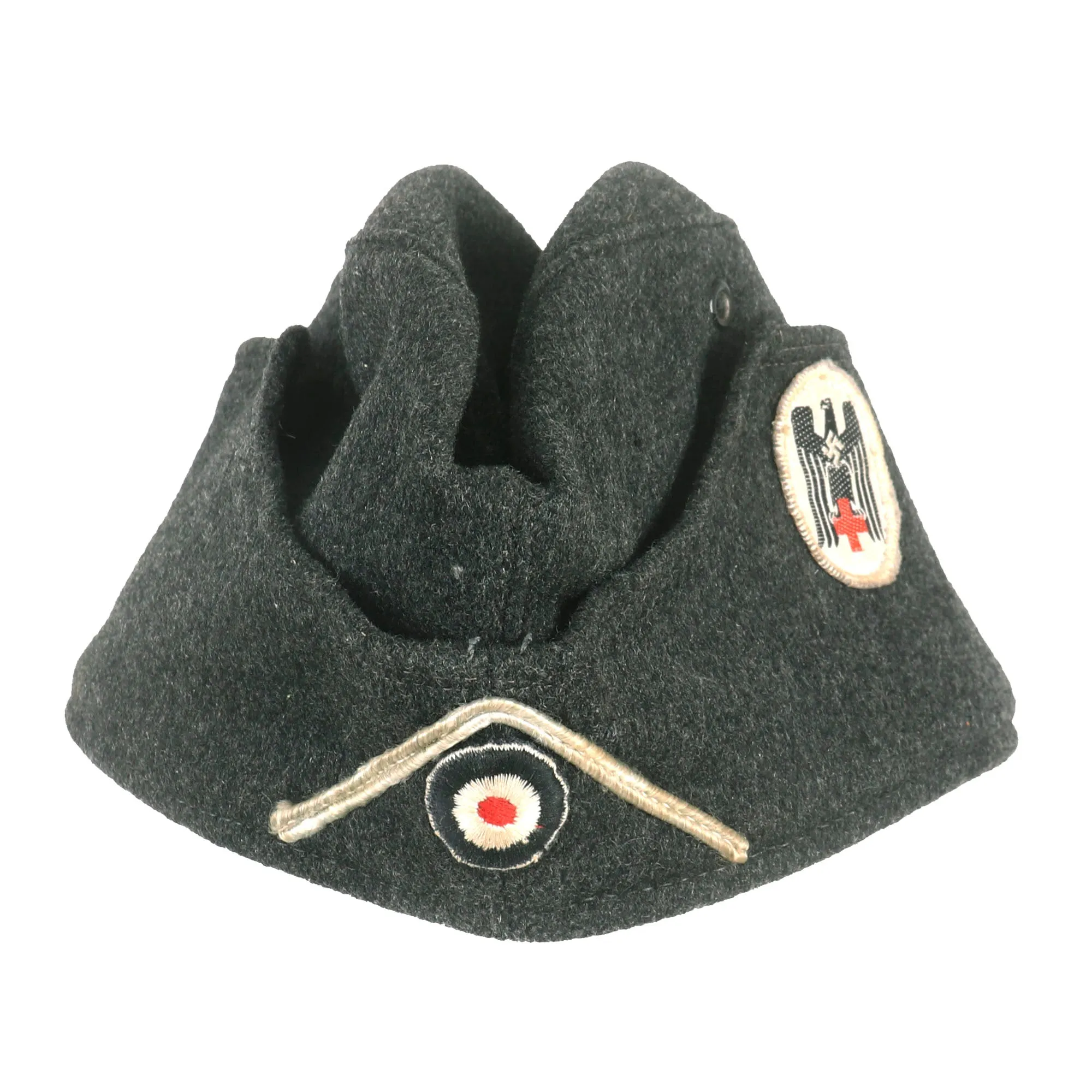 Original German WWII Red Cross DRK EM/NCO M38 Overseas Cap - Size 54 - Deutsches Rotes Kreuz