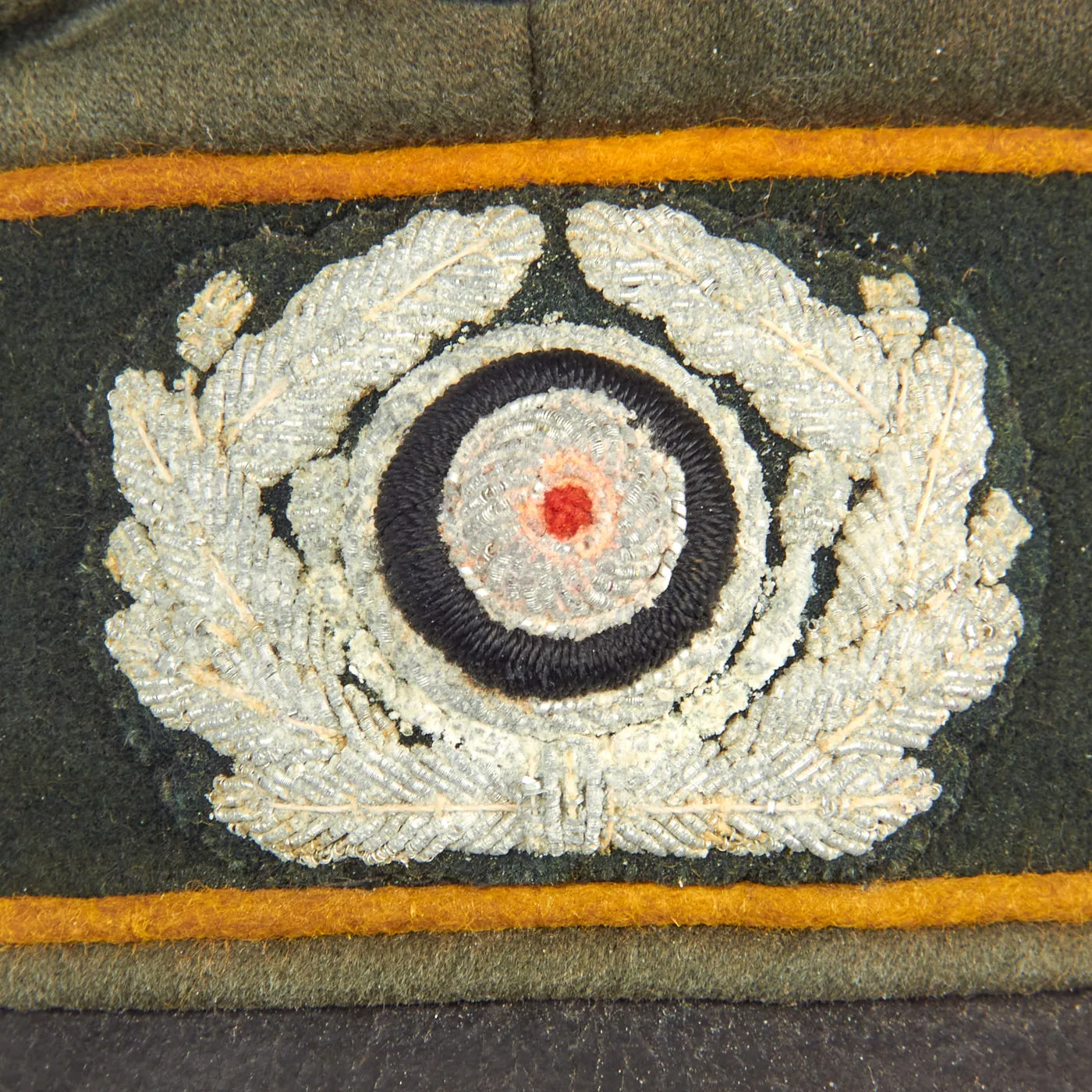 Original German WWII Service Used Heer Cavalry Officer Schirmmütze Visor Crush Cap by Peküro - Size 57