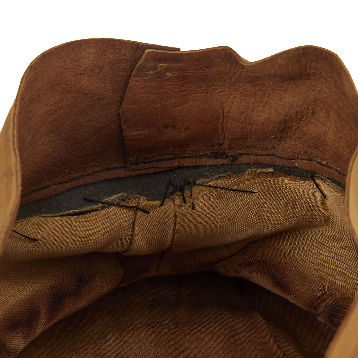 Original German WWII Service Used Heer Cavalry Officer Schirmmütze Visor Crush Cap by Peküro - Size 57