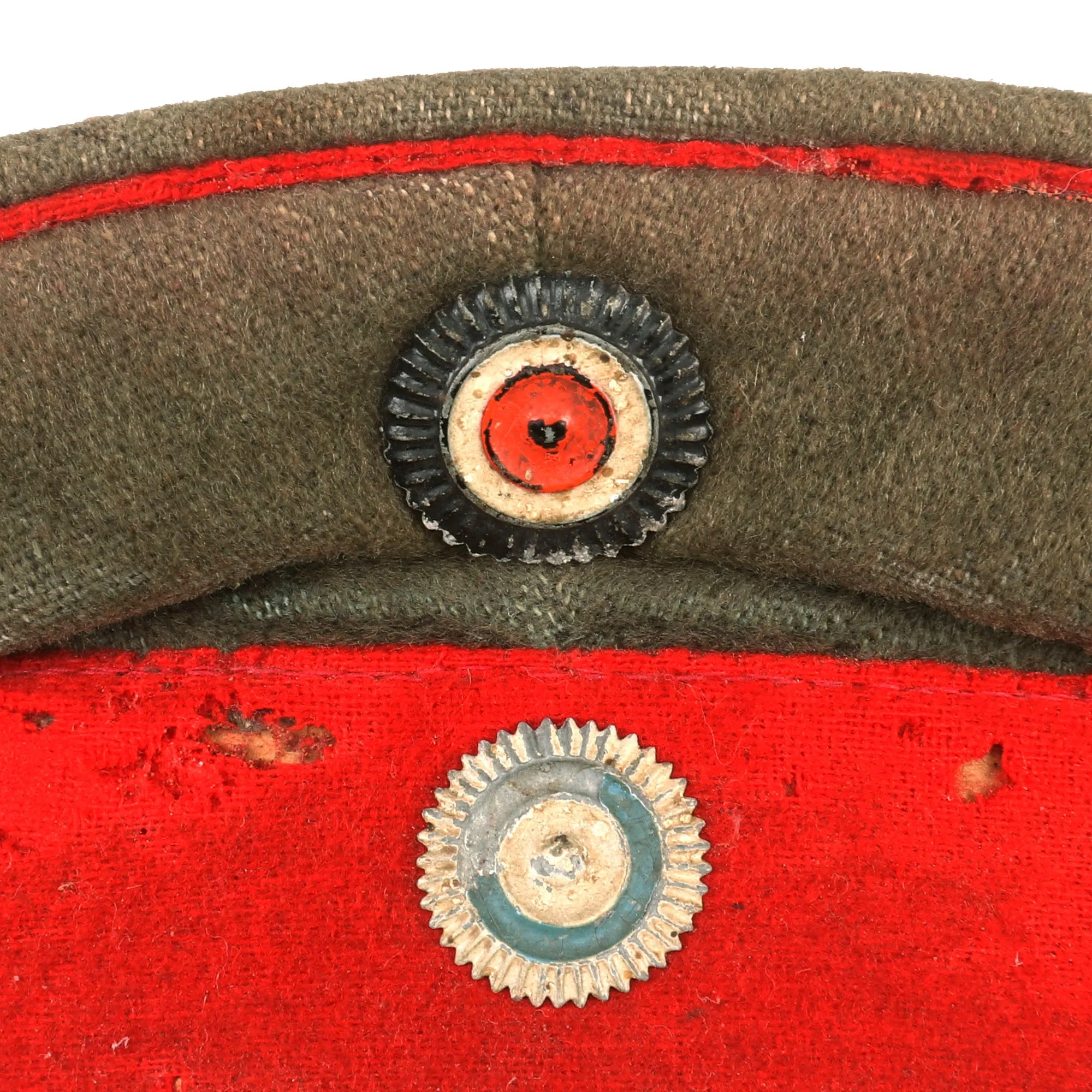 Original Imperial German WWI Bavarian M1910 Feldgrau Infantry Officer Schirmmütze Visor Cap with Inscription on Interior