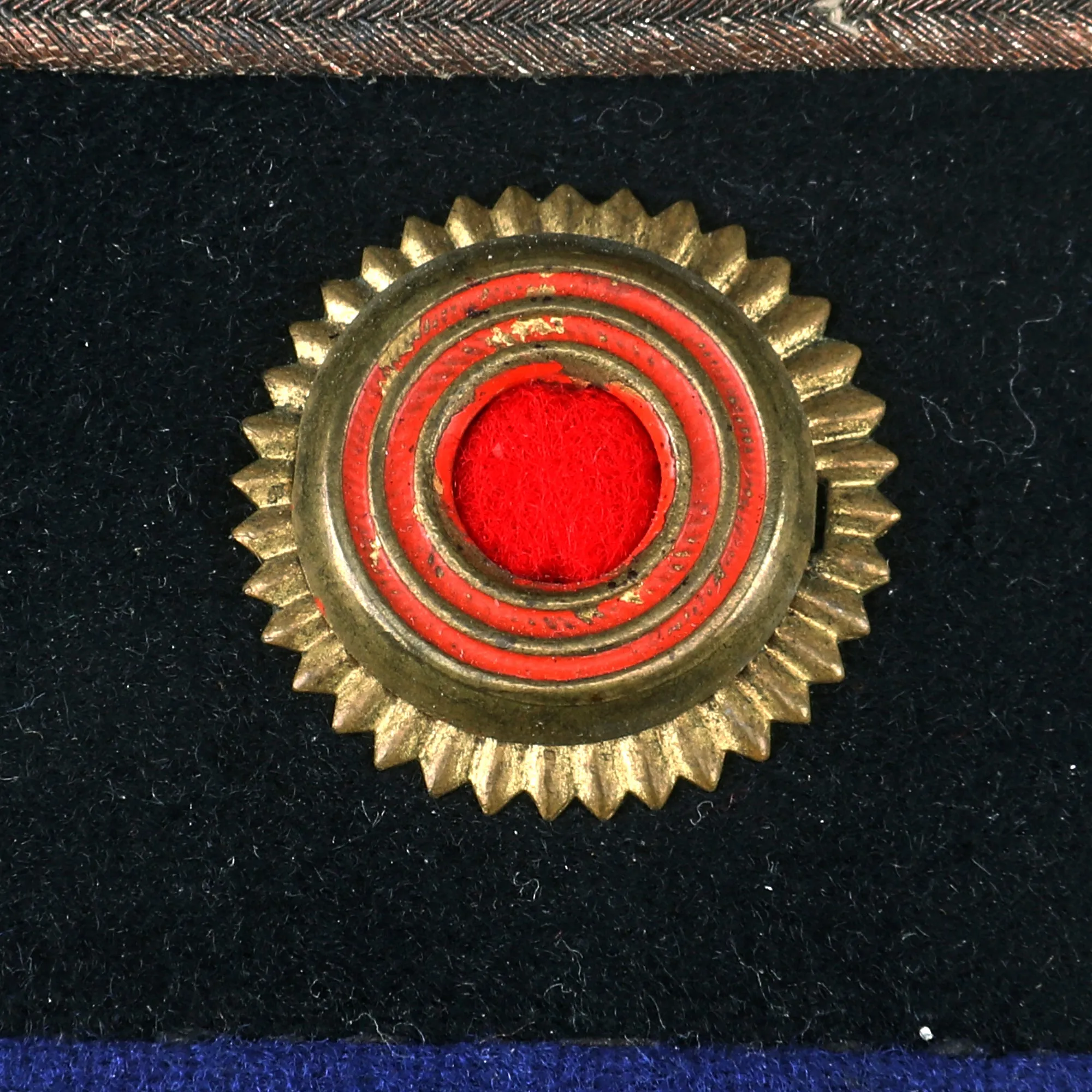 Original Imperial German WWI Principality of Lippe Dark Blue Technical Troops Officer Visor Cap by H. Denecke - SIZE: 55 ¼