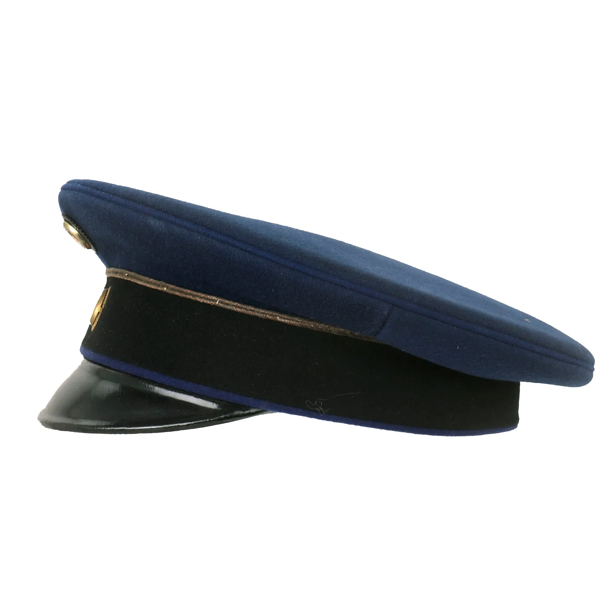 Original Imperial German WWI Principality of Lippe Dark Blue Technical Troops Officer Visor Cap by H. Denecke - SIZE: 55 ¼