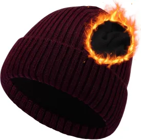 Oversize L/XL/XXL Beanie Hat for Big Heads - Unisex Merino Wool Cuff Beanie Winter Hat for Men and Women