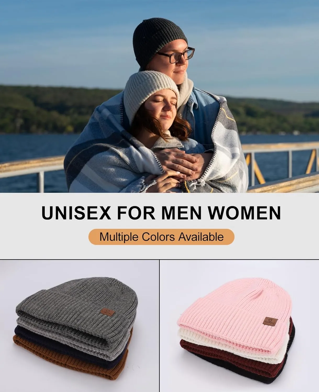 Oversized XXL Beanie Hat for Men Women, Large Winter Stocking Caps for Big Heads, Warm Fleece Lined Stretchy Wool Hat