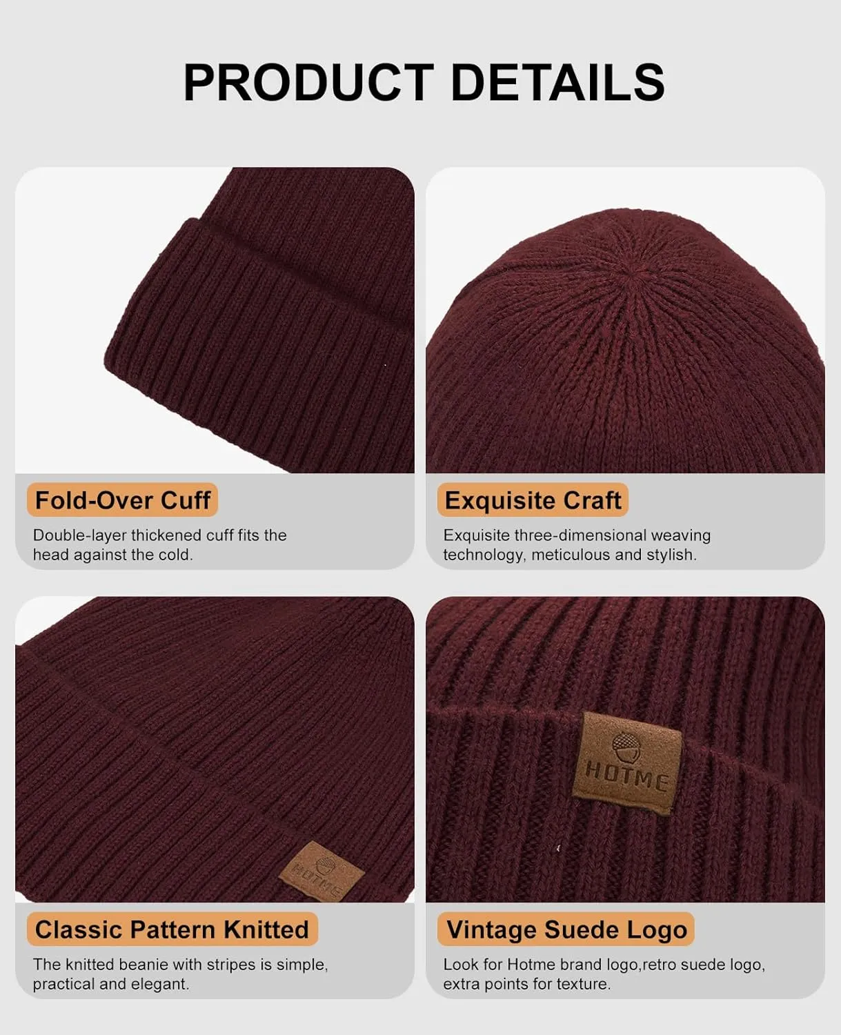 Oversized XXL Beanie Hat for Men Women, Large Winter Stocking Caps for Big Heads, Warm Fleece Lined Stretchy Wool Hat