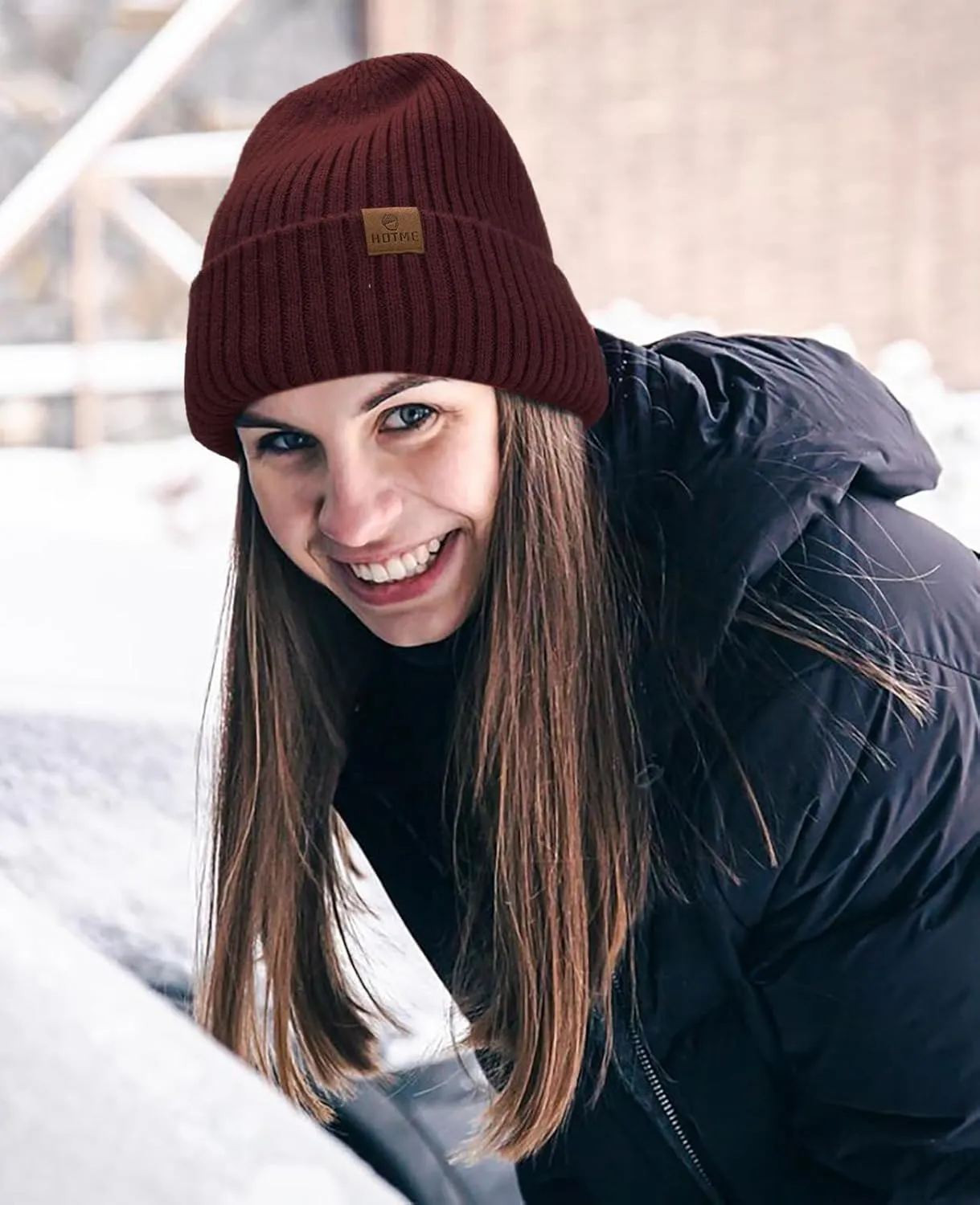 Oversized XXL Beanie Hat for Men Women, Large Winter Stocking Caps for Big Heads, Warm Fleece Lined Stretchy Wool Hat