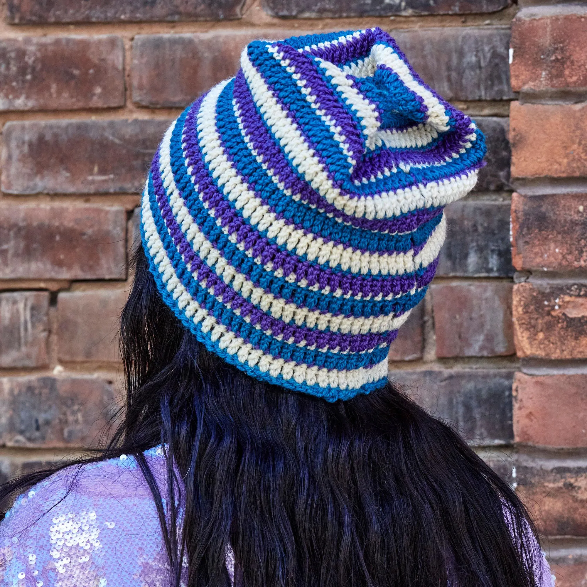 Patons Laura's Striped Crochet Hat