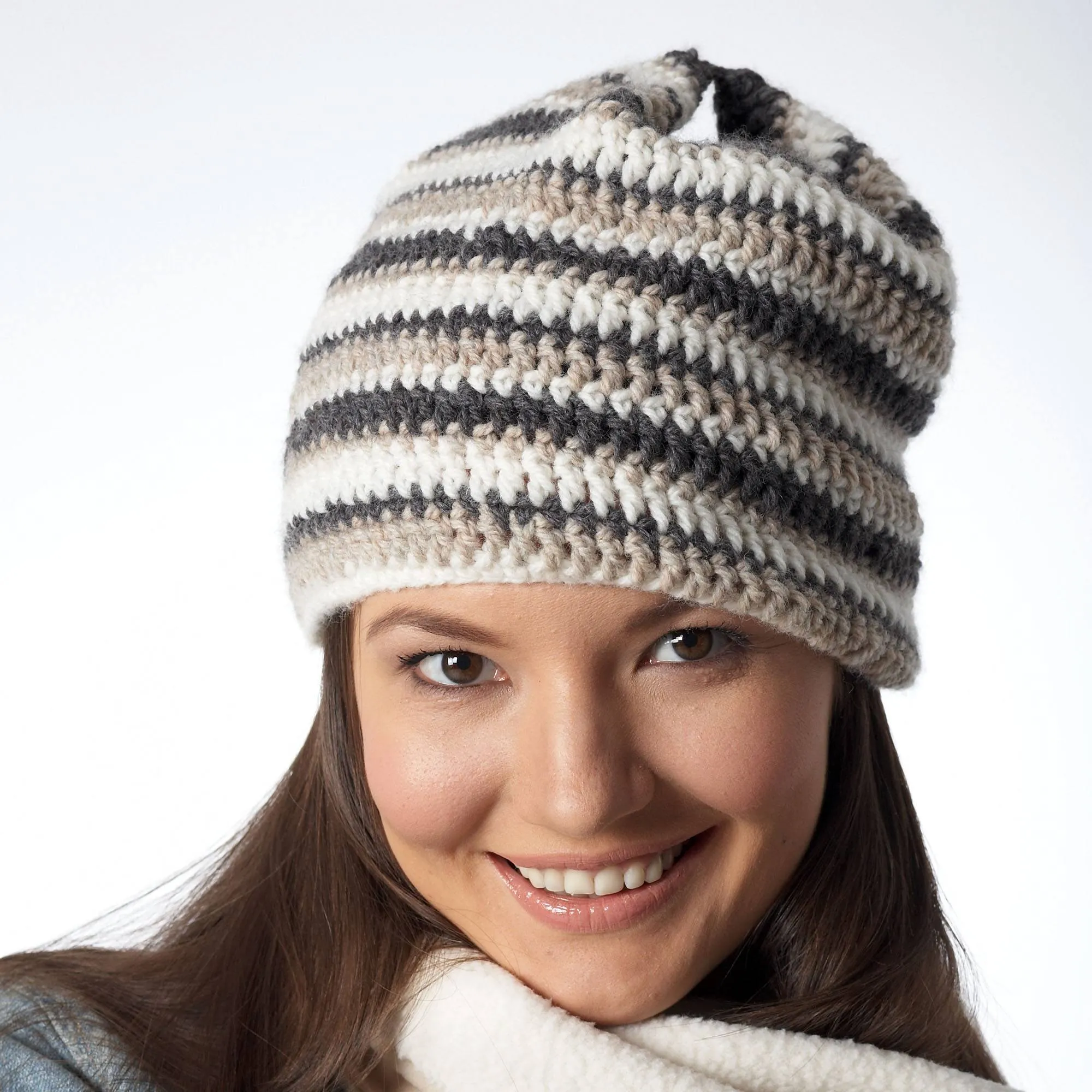 Patons Laura's Striped Crochet Hat