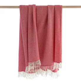 Pink Herringbone Merino & Cashmere Blanket