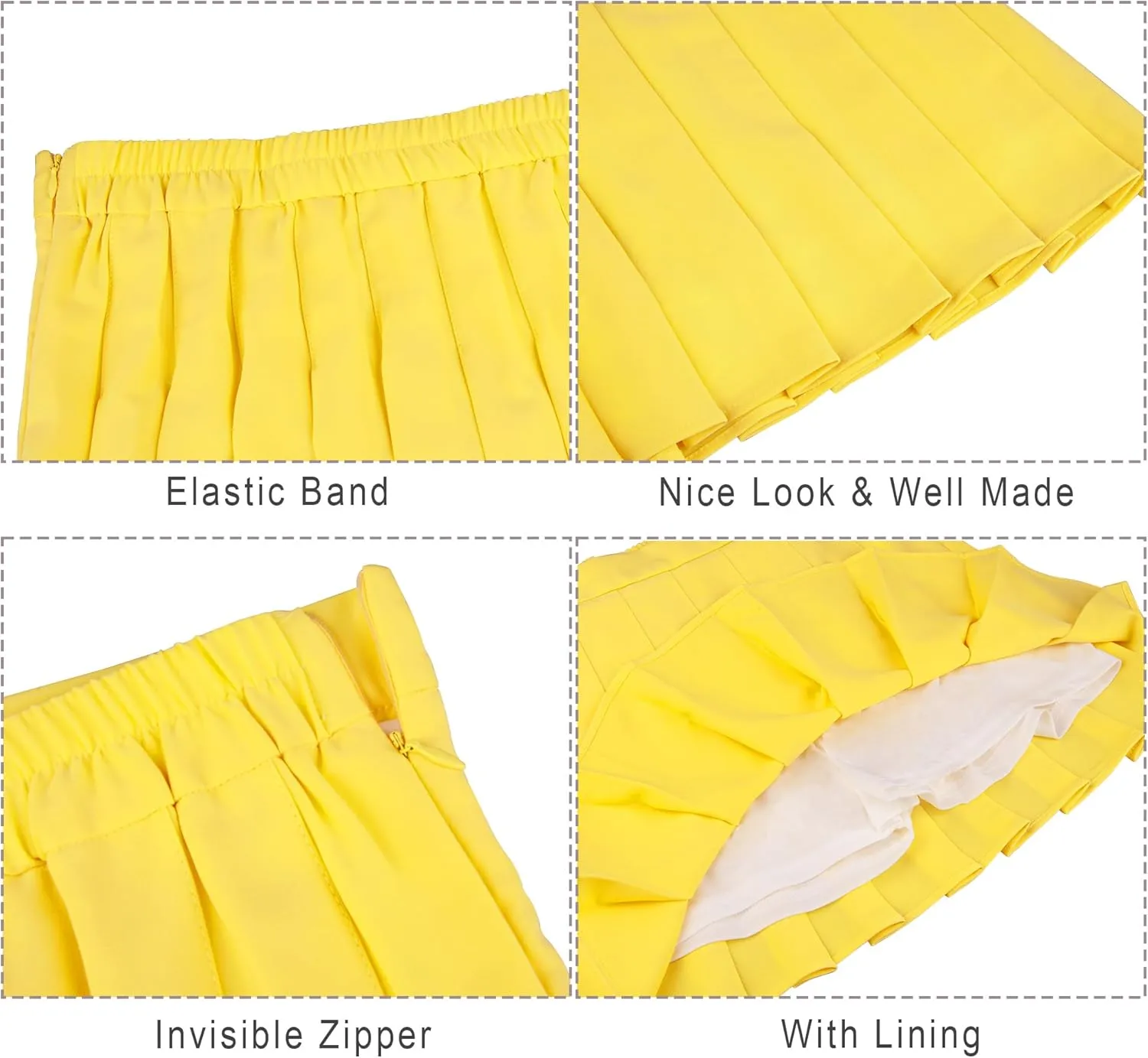 Pleated Skirt for Women Skater Skirt with Shorts Elastic Waist Plus Size Tennis Skirts