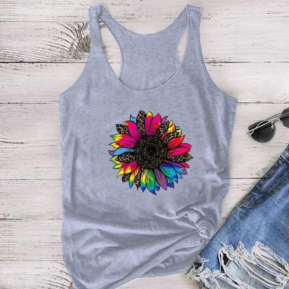 Rainbow Sunflower Tank Top