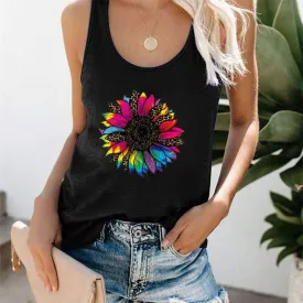 Rainbow Sunflower Tank Top