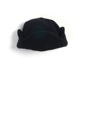 Recycled Wool Flight Cap With Earflaps | Navy