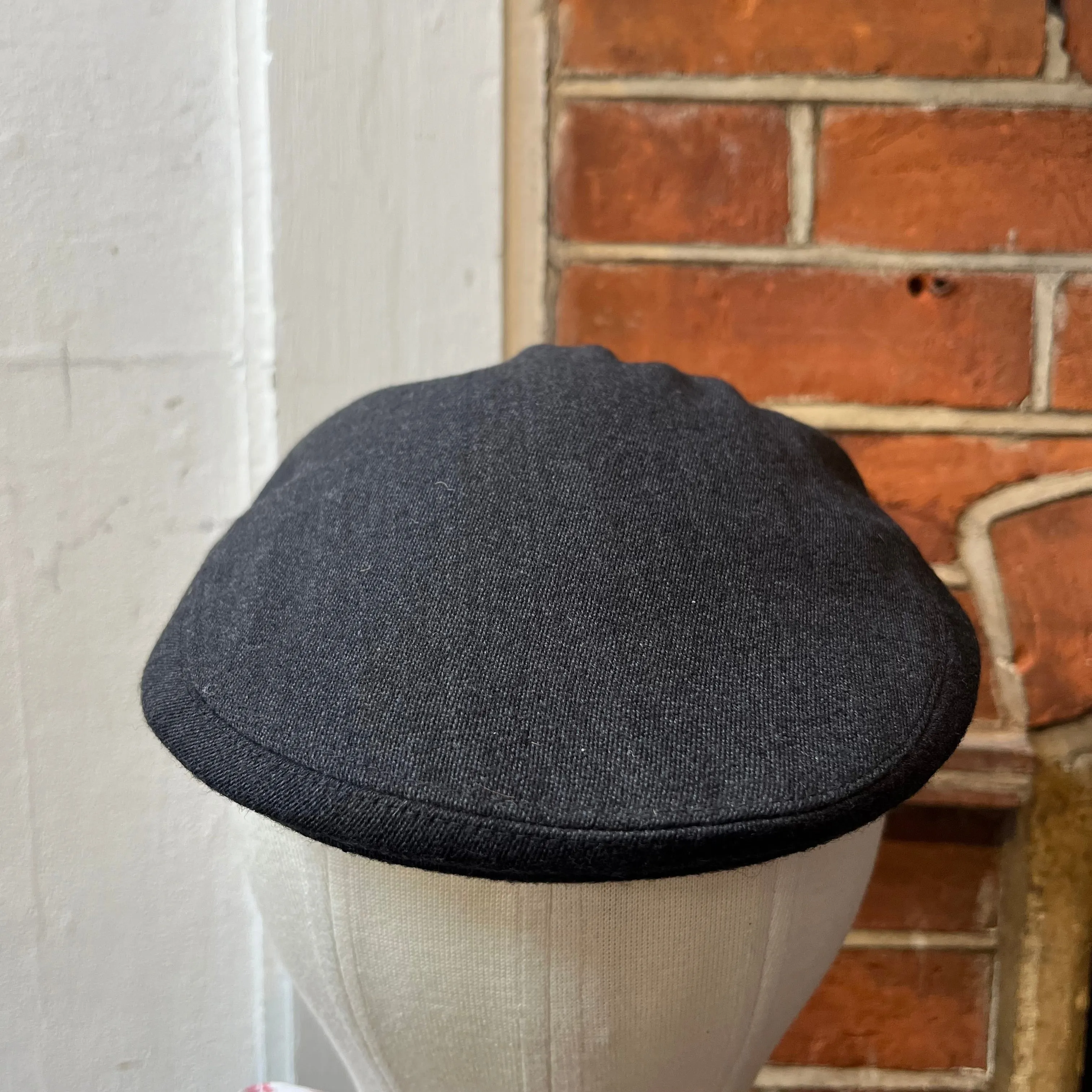 Regent - Flat Cap - Black Covert Cloth