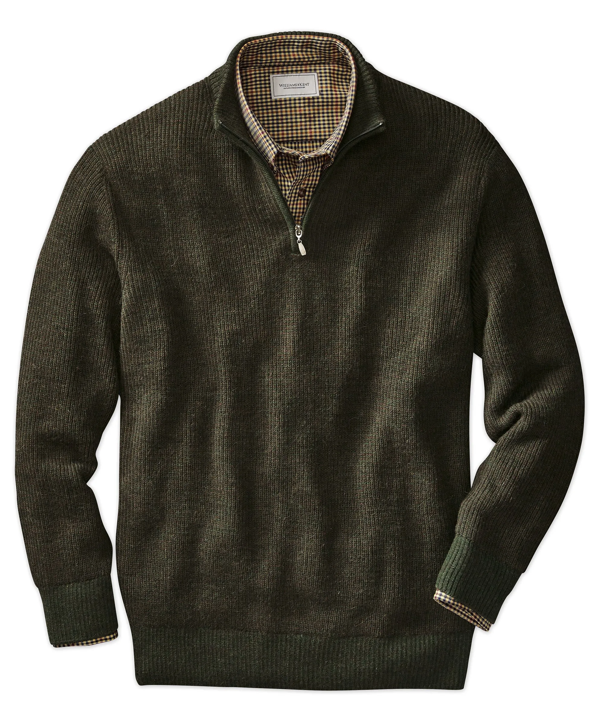 Royal Alpaca Houndstooth Half-Zip Sweater