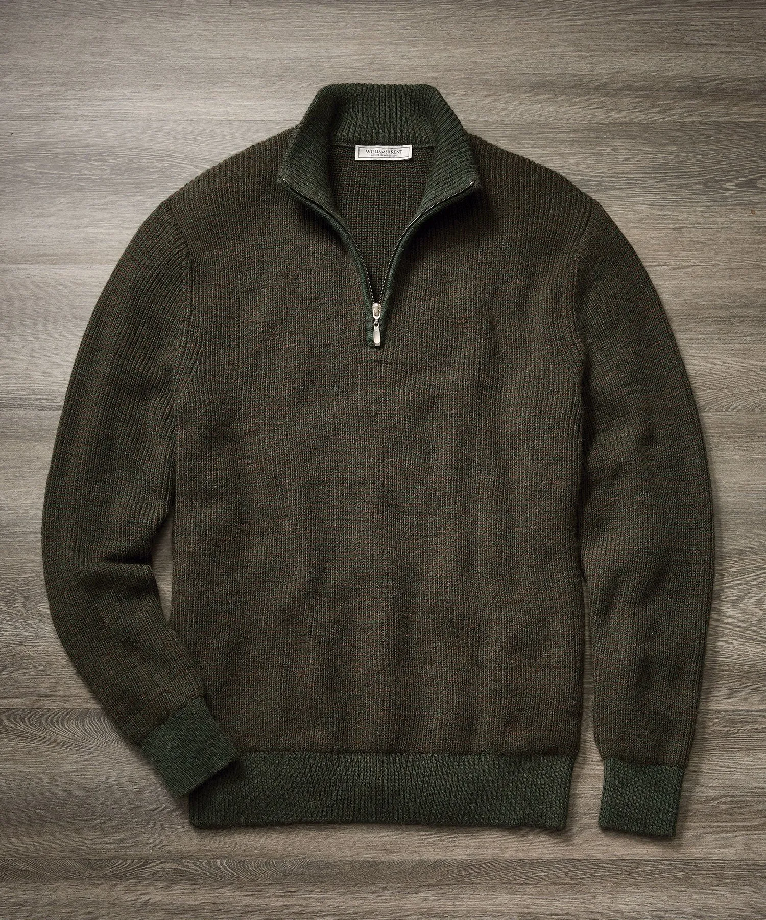 Royal Alpaca Houndstooth Half-Zip Sweater