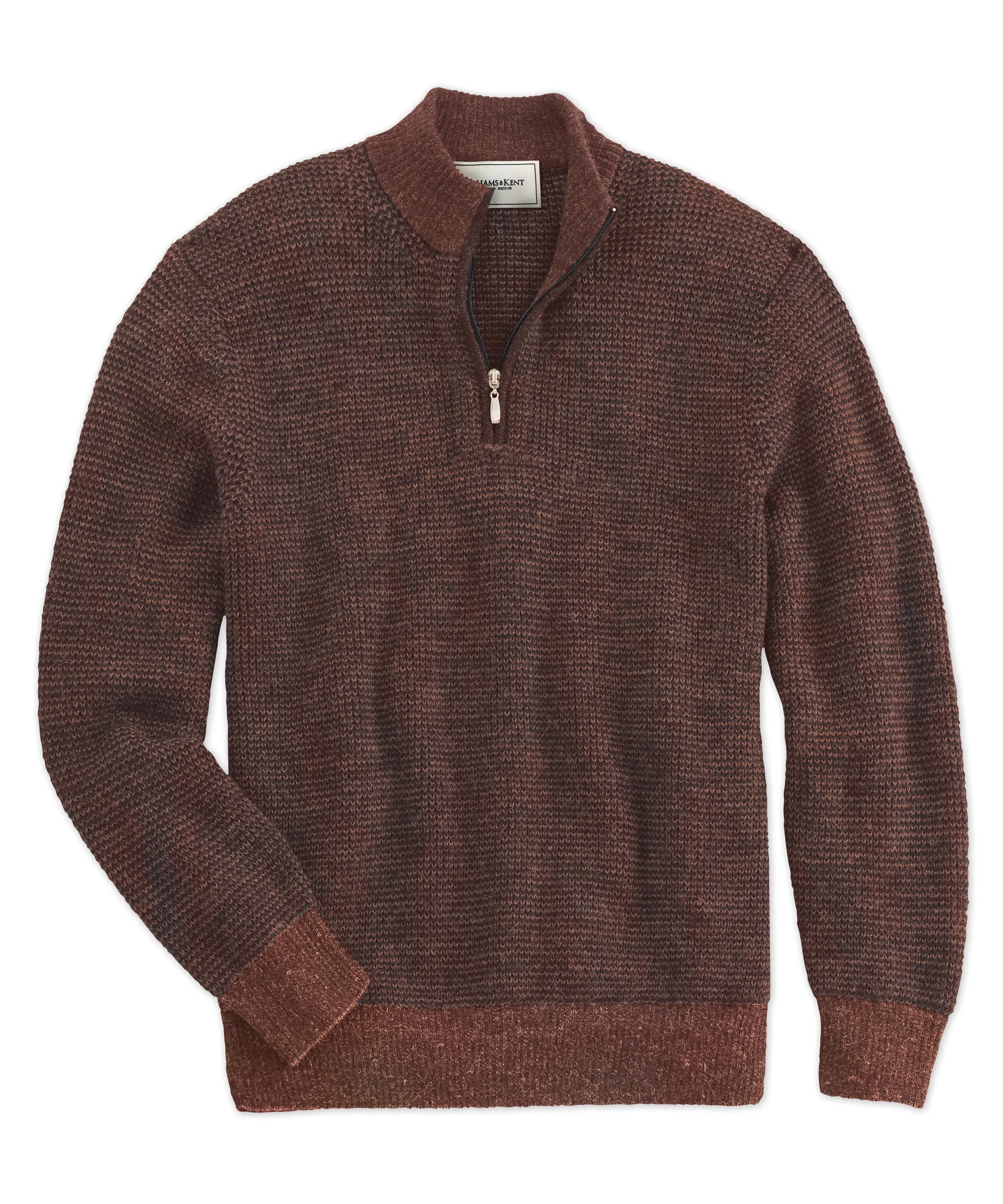 Royal Alpaca Houndstooth Half-Zip Sweater