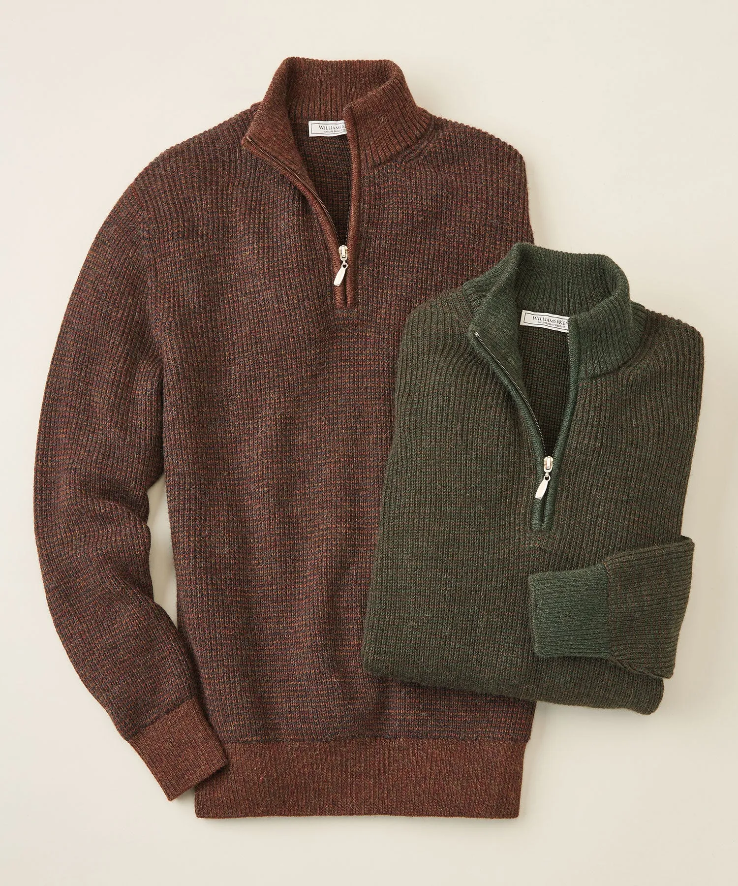 Royal Alpaca Houndstooth Half-Zip Sweater