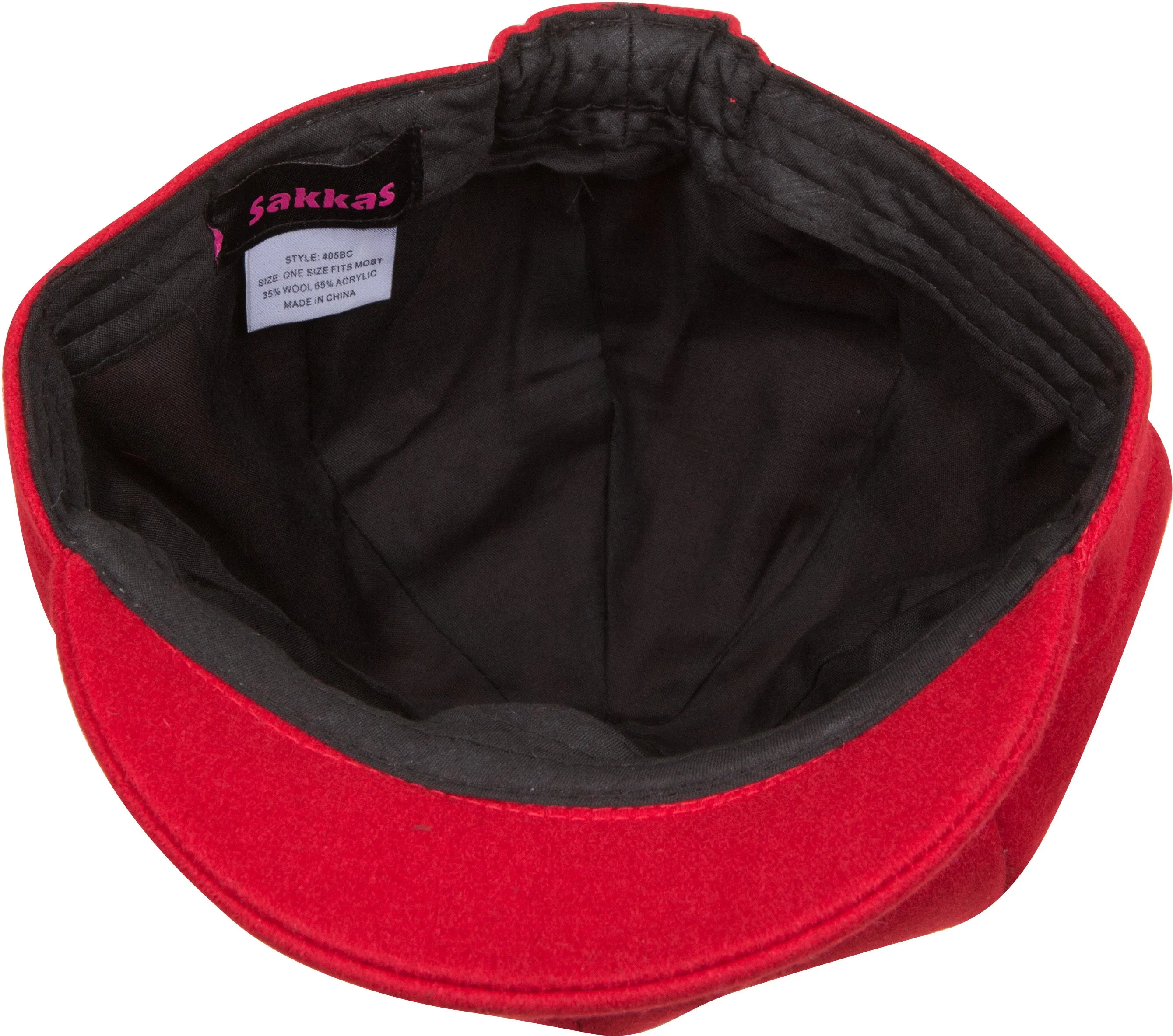 Sakkas Sasha Wool Newsboy Cabbie Hat with Button Flower