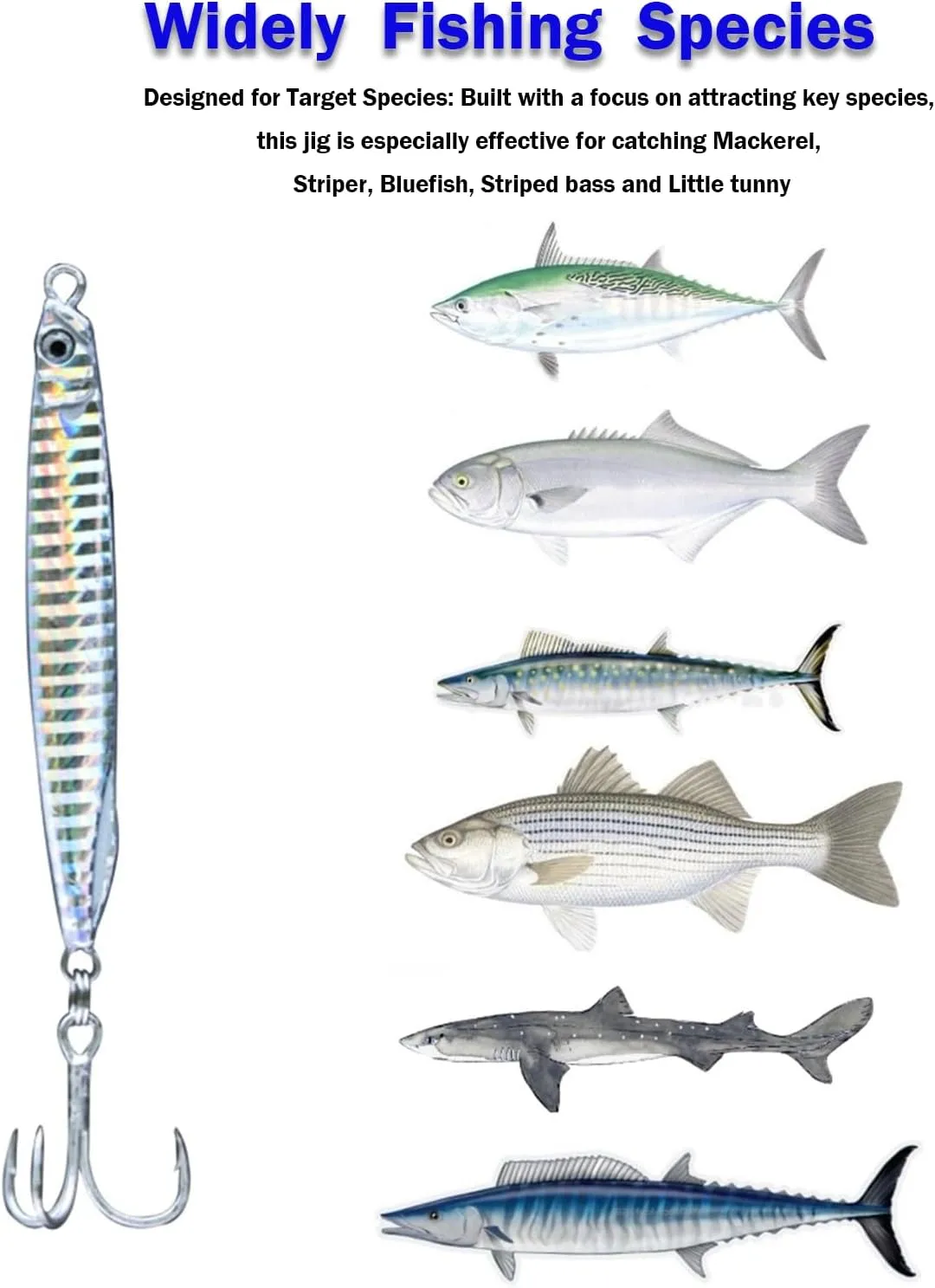 Saltwater Fishing Lures Fishing Jigs Fishing Spoons for Bluefish, Striped bass, Mackerel East Coast