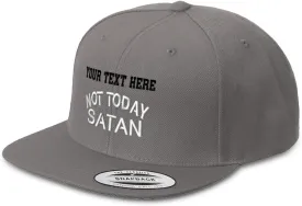 Snapback Hats for Men & Women Not Today Satan Acrylic Flat Bill Baseball Cap