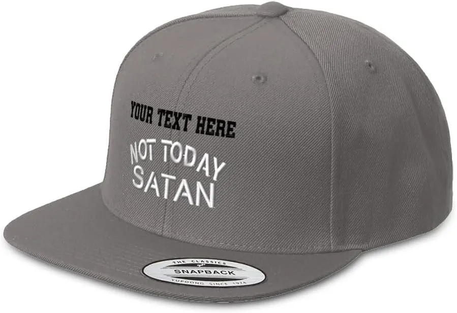 Snapback Hats for Men & Women Not Today Satan Acrylic Flat Bill Baseball Cap