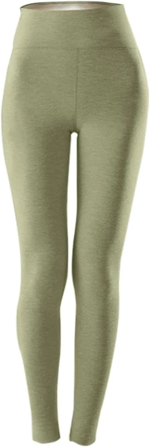 Soft Clouds Fleece Leggings for Women Casual Warm Winter Solid Pants Thermal Tights High Waist Yoga Pants