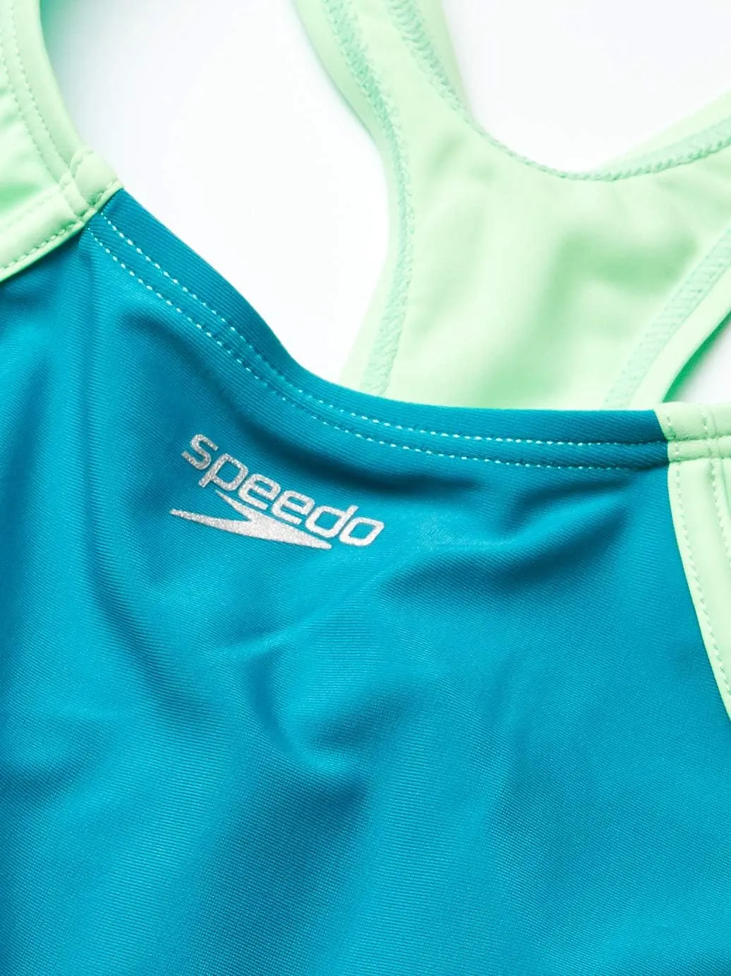 Speedo Girl's Swimsuit One Piece Mesh Splice Thick Strap