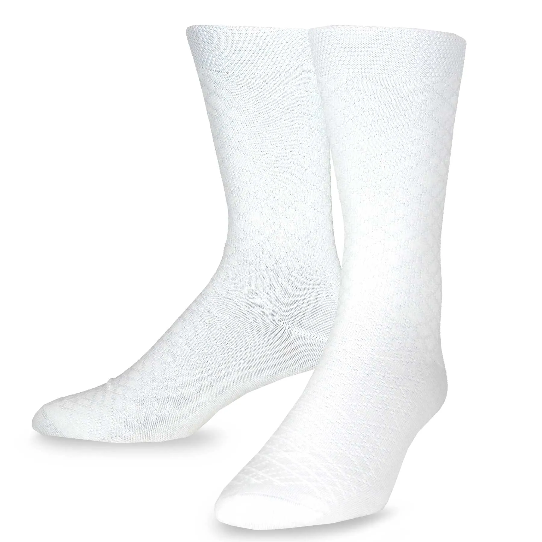 TeeHee Socks Men's Casual Bamboo Crew White, Khaki, Brown 3-Pack (50023)