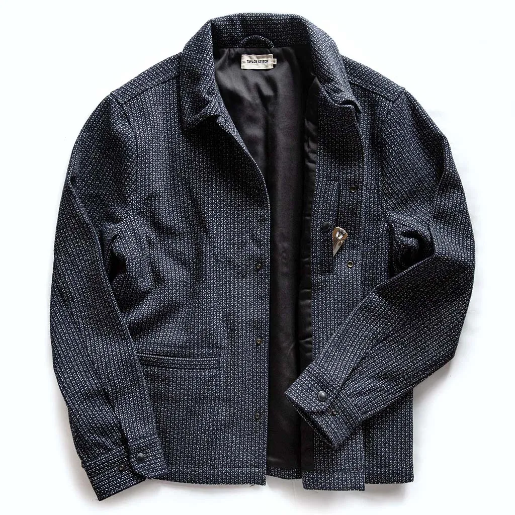 The Decker Jacket in Navy Wool Beach Cloth
