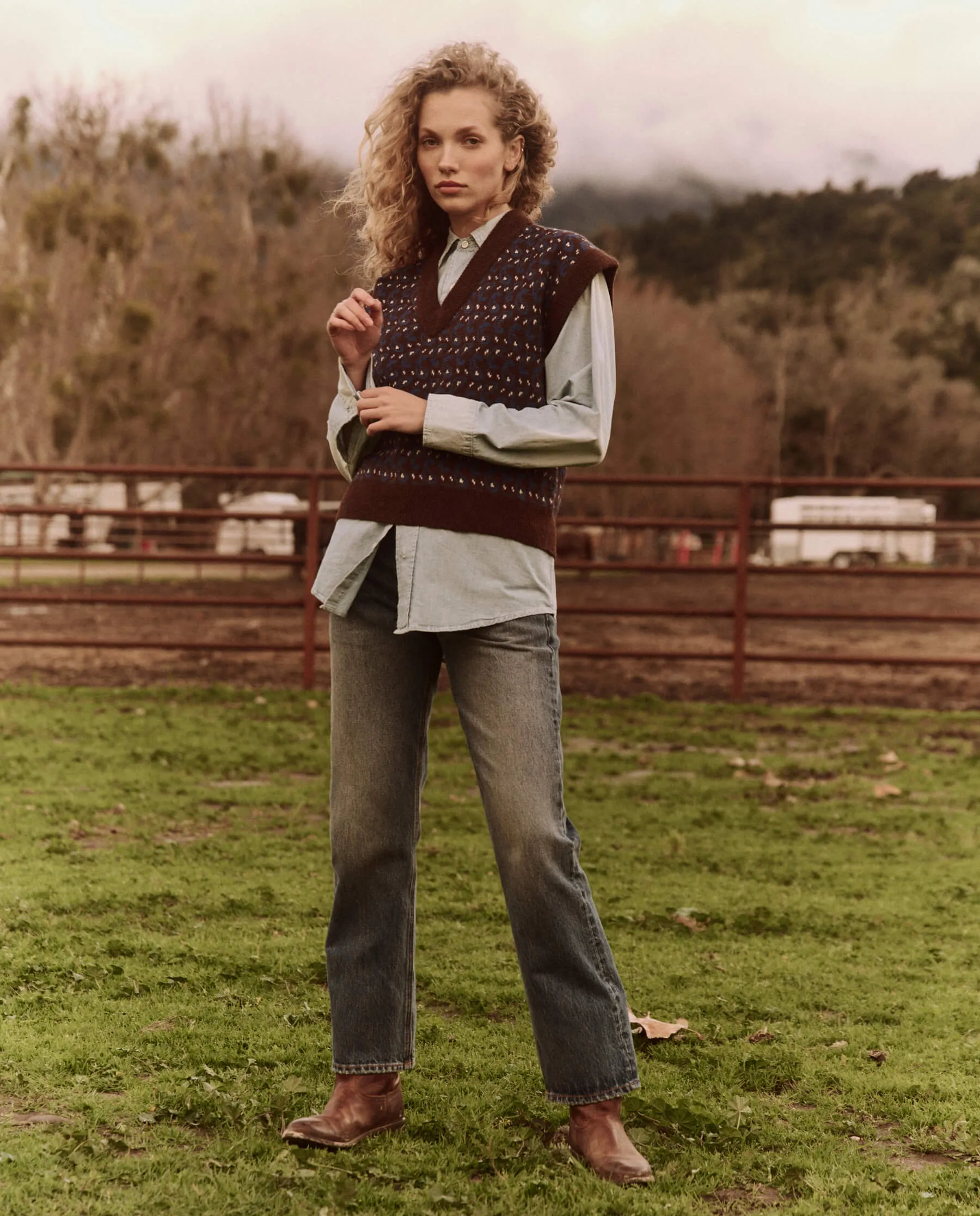 The Great Sweater Vest in Driftwood Paisley